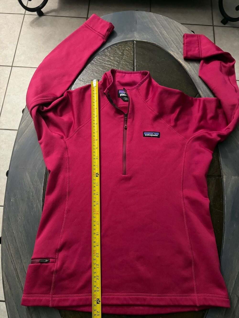Patagonia Women's 1/4-Zip Fitted Long Sleeve Top, Fuchsia, Size S